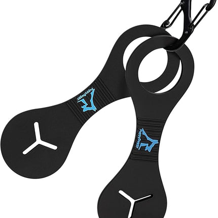 PuppyDoggy Dog Poop Bag Holder for Leash Waste Bag Carrier Dog Poop Bag Dispenser for Walking Running Bicycle Accessory 2 pieces (Black)