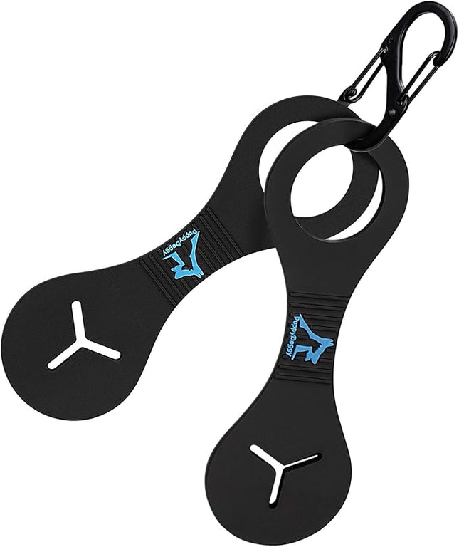 PuppyDoggy Dog Poop Bag Holder for Leash Waste Bag Carrier Dog Poop Bag Dispenser for Walking Running Bicycle Accessory 2 pieces (Black)