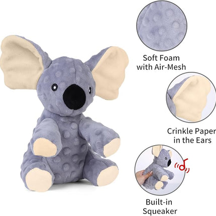 Blnboimrun Plush Dog Toy Koala - Squeaky & Crinkle Paper Chew Toys for Large & Medium Dogs