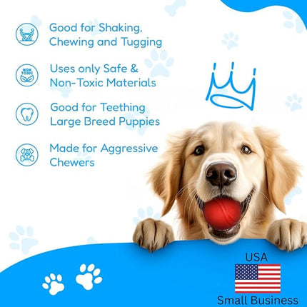 XL Dog Rope Toys for Aggressive CHEWERS - Large Dog Ball for Large and Medium Dogs - Benefits Non-Profit Dog Rescue - Large Floss Rope for Dogs Dental Health - 100% Cotton Rope Toy for Large Dogs