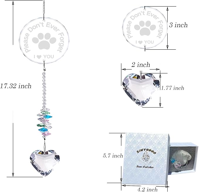 Pet Memorial Suncatcher,Dog Memorial Gifts for Loss of Dog,Cats Remembrance,Pet Loss Sympathy Gift,Bereavement Gifts(Glass)
