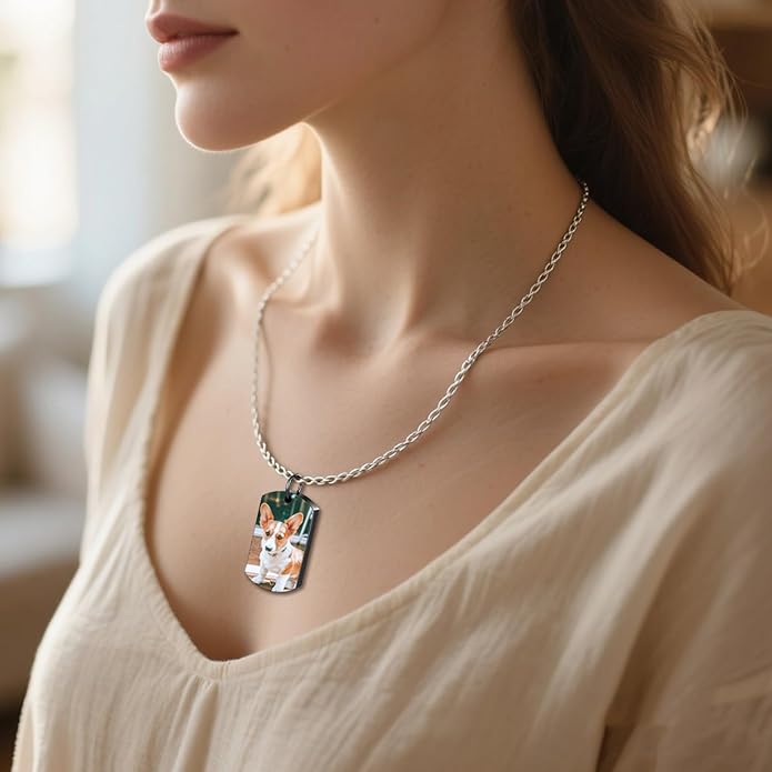 Custom Pet Necklace, Personalized Dogs Necklaces for Women, Dogs Remembrance Jewelry, Picture Necklace Personalized Photo, Customized Dog Memorial Gifts for Loss of Dog