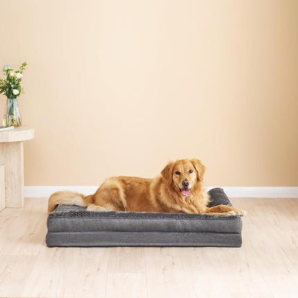 EHEYCIGA Memory Foam Dog Bed XLarge Sized Dogs, Extra Large Dog Bed Orthopedic with Washable Removable Cover, Waterproof XL Pet Bed Couch for Crate, 41x27x6 Inches, Dark Grey