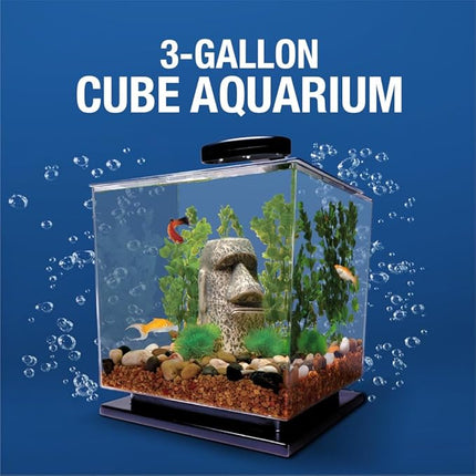 Tetra 3 Gallon Fish Tank, Aquarium Starter Kit with Pedestal Base, LED Light and Filter, For small tropical fish, guppies, goldfish, or betta
