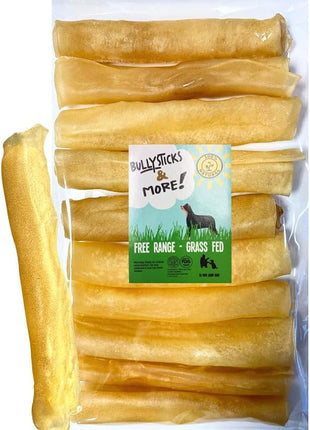 BULLYSTICKS & MORE 6 Inch Beef Collagen Rolls for Dogs (Regular Size - 12 Count) -Bones for Dogs - Dog Parents Choice - No Hide Beef Cheek Rolls