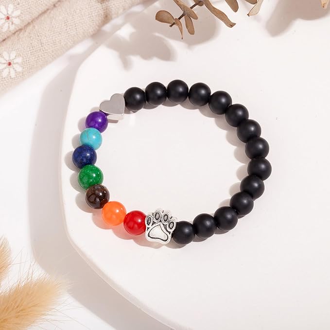 Pet Memorial Bracelet - Rainbow Bridge Memorial for Women & Men, Sympathy Gift for Loss of Dog or Cat