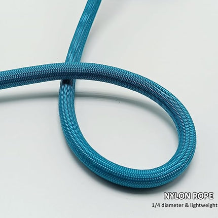 BTINESFUL 7FT Slip Lead Dog Leash, Strong Nylon Rope Leash, 1/4 inch Diam Dog Training Lead for Small Medium Large Dogs, Misty Blue