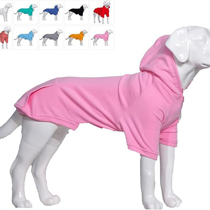 Lovelonglong Blank Basic Hoodie Sweatshirt for Dogs 100% Cotton Fits Small Medium Dachshund Large Dog Pink 3XL