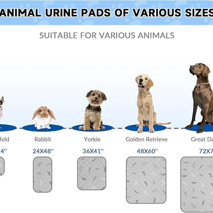 Sunheir 2 Pack Washable Guinea Pig Pee Pads, 24" x 48" Waterproof Reusable Guinea Pig Cage Liners, Absorbent Bedding Training Mat for Small Animal Guinea Pigs Rabbit Bunny Hamster (Leaves - Deep Grey)