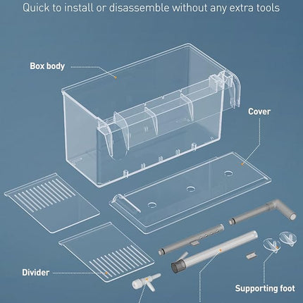 Pawfly Aquarium Breeding Box Fish Tank Hatchery Incubator Acrylic Breeder Box for Aggressive Fish Guppy