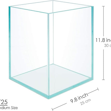 Nano Tall Rimless Frameless Extra Clear Glass Aquarium, Low Iron Glass Tank, 5mm Glass, White Leveling Mat Included, w/Lids Options