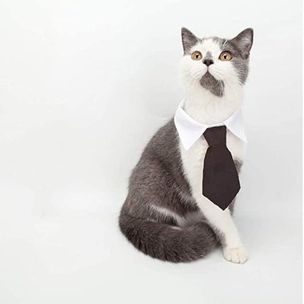 HUYADAPI Pet Bow Tie Adjustable Formal Collar Neck Tie and Costume Company Top Hat for Cats Dogs Puppy Pets, 2 Pieces