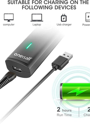 oneisall Dog Clippers with Double Blades,Cordless Small Pet Hair Grooming Trimmer,Low Noise for Trimming Dog's Hair Around Paws, Eyes, Ears, Face, Rump (Black)