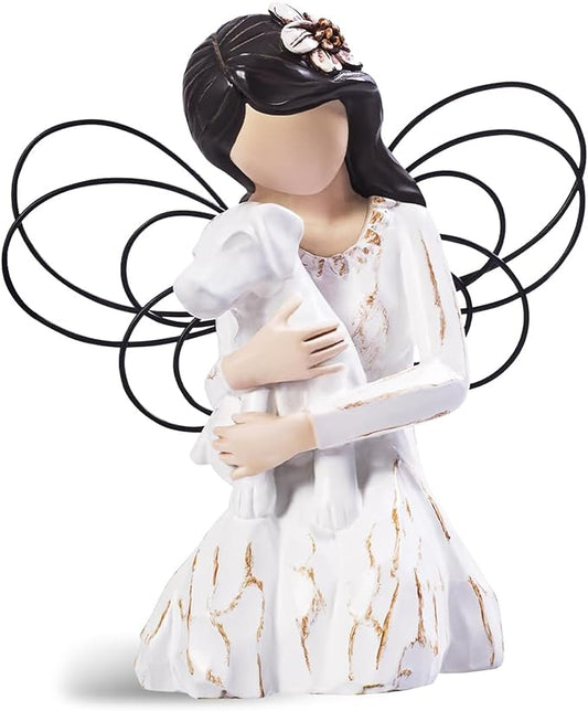 Loss of Dog Sympathy Gift, Dog Memorial Gifts, Angel Figurine, Remembrance Keepsake, Pet Sympathy Gift(White)