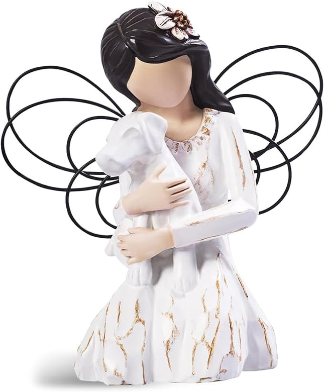 Loss of Dog Sympathy Gift, Dog Memorial Gifts, Angel Figurine, Remembrance Keepsake, Pet Sympathy Gift(White)