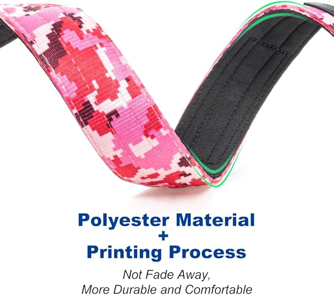 TSPRO Premium Dog Collars Tactical Dog Collar with Patch and Heavy Duty Quick-Release Metal Buckle Durable Thick and Adjustable for Medium to Large Dogs (Camo Blue M)