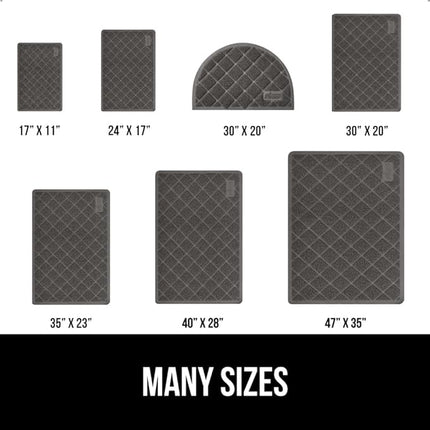 GORILLA GRIP Cat Litter Box Mat, 40x28, Water Resistant, US Designed Kitty Litter Trapping Mats, Easy to Clean, Scatter Control, Less Mess and Clean Floors, Kitten Supplies for Indoor Cats, Dark Gray