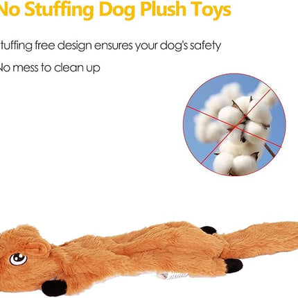Dog Squeak Toys 5 Pack,No Stuffing Plush Dogs Chew Toys for Small Medium Large Breed Chewer Squeaky Toys Durable Puppy Teething Toys Stuffless Puppy Toys for Boredom