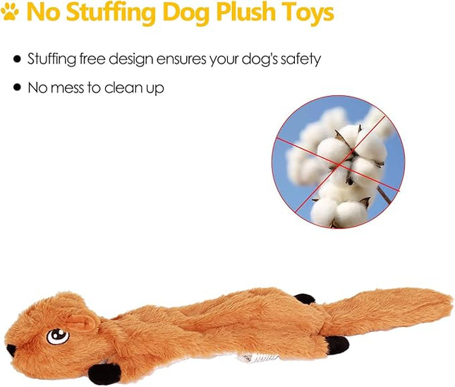Dog Squeak Toys 5 Pack,No Stuffing Plush Dogs Chew Toys for Small Medium Large Breed Chewer Squeaky Toys Durable Puppy Teething Toys Stuffless Puppy Toys for Boredom