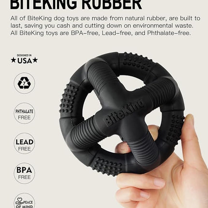 Natural Rubber Dog Balls for Large Aggressive Chewers - Lifetime Replacement - Indestructible and Durable Dog Toys for Large Breed, Black