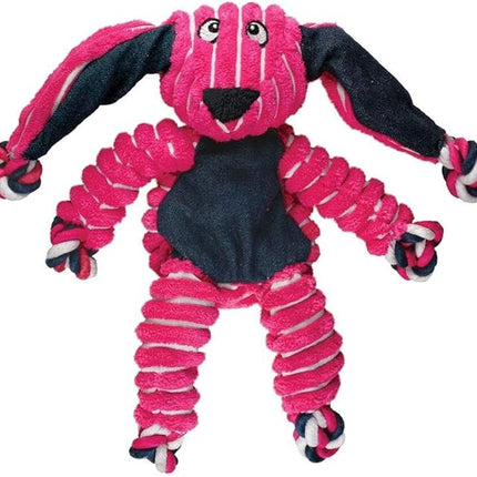 KONG Floppy Knots - Durable No‑Stuffing Squeaky Rope & Plush Dog Toy - for Teething, Playing (Bunny, Small/Medium)