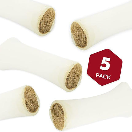 Best Bully Sticks 5-6 Inch Peanut Butter Filled Shin Bones for Dogs - 5 Count (Pack of 1) - Easily Digestible, Long-Lasting, Refillable Treat