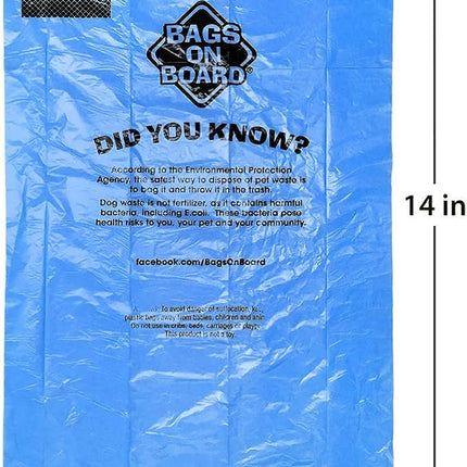 Bag On Board Dog Poop Bags | Strong, Leak Proof Dog Waste Bags | 9 x14 Inches, 315 Blue Bags (Pack of 6)