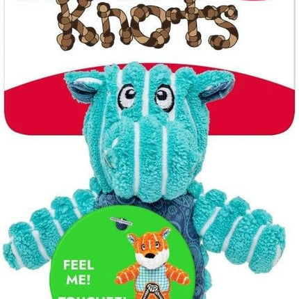 KONG Floppy Knots - Durable No‑Stuffing Squeaky Rope & Plush Dog Toy - for Teething, Playing (Hippo, X-Small)