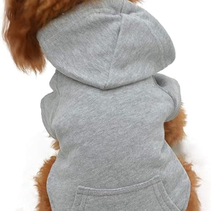 Lovelonglong Blank Basic Hoodie Sweatshirt for Dogs 100% Cotton Fits Small Medium Dachshund Large Dog Gray 4XL