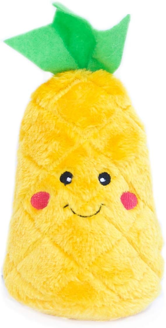 ZippyPaws NomNomz - Dog Squeaky Toys to Keep Them Busy, Funny Food Plush for Small & Medium Dogs, Cute Stuffed Puppy Toy, Pet Products, Gift for Dogs of All Breeds, Soft and Cuddly - Pineapple