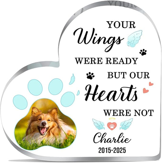 Dog Memorial Gifts for Loss of Dog Cat Custom Pet Memorial Plaque with Photo Name Dog Passing Away Gifts Pet Loss Sympathy Gift Dogs Bereavement Gifts Personalized Gift for Someone Who Lost a Dog
