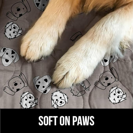 GORILLA GRIP Washable Puppy Pads, 40x26, Slip Resistant Dog Crate Mat, Waterproof Cloth Pee Pad for Training Puppies in Playpen, Reusable Pet Incontinence Blanket, Protects Sofa, Dog Faces