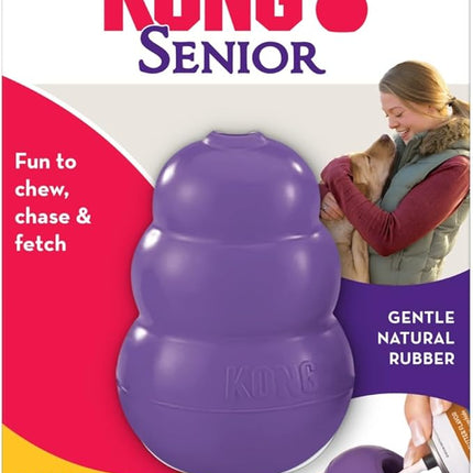 KONG Senior - Dog Toy with Gentle, Natural Rubber - Durable Dog Toy for Older Dogs - Use Treats with Stuffable Chew Toy - Treat Toy for Chewing & Fetching - for Small Dogs