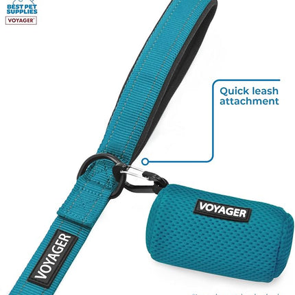 Best Pet Supplies 2-Pack Dog Poop Bag Holder Leash Attachment, Color, Reusable Mesh Dispenser Pouch for Travel, Walking, Park, and Outdoor Use, Soft and Durable with Clip-On - Mesh Turquoise