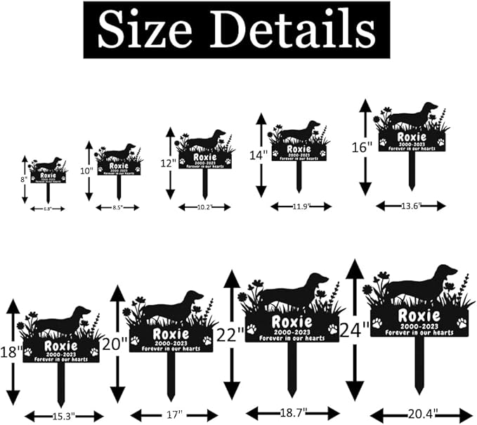 Personalized Dog Dachshund Memorial Stake Engraved Grave Stake, Custom Flowers Dog Memorial Grave Marker Outdoor Memorial Plaque, Dog Memorial Engraved Sign Pet Memorial Garden Stake