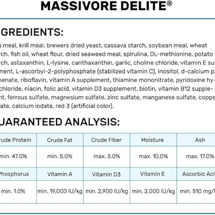 Hikari Tropical Massivore Delite Fish Food, 13.4 oz (380g)