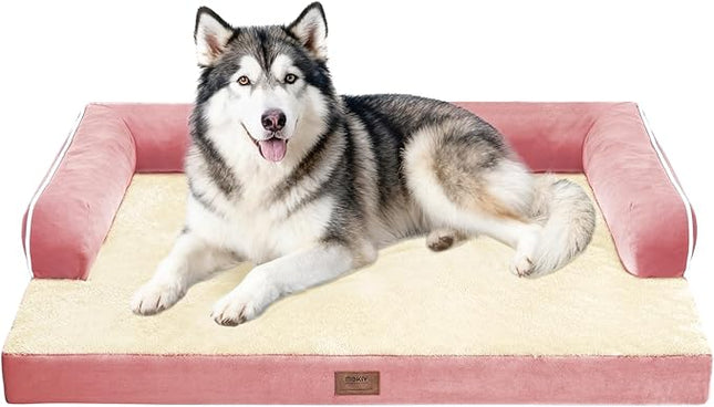 Dog Bed Large Sized Dogs-Orthopedic Waterproof Bed for Dogs,Large Dog Beds with Washable Removable Cover & Non-Slip Bottom