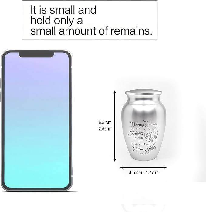 Artsy Woodsy Personalized Pet Memorial Cat Mini Urns Stainless Steel Decorative Keepsake Urns for Ashes 2.56 inch, Gifts for Cat Mom Dad Lovers Accessories in Loving Memory Loss (10, 2.56x1.77, Cat)