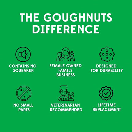 Goughnuts — Dog Toys for Aggressive Chewers | Virtually Indestructible Pull Toy for Medium Breeds Such as Pit Bulls and German Shepherds | Heavy Duty Tug Dog Toy | Black