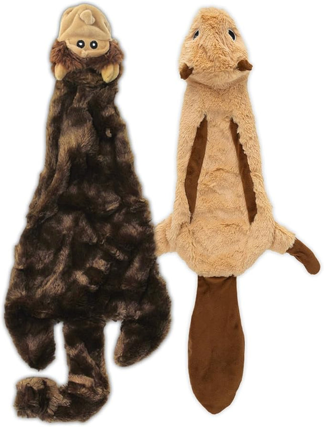 Best Pet Supplies Squeaky Dog Toys with Soft Durable Fabric for Small, Medium and Large Pets Interactive Toy for Indoor Play, Supports Active Biting and Play - Monkey, Squirrel, Large