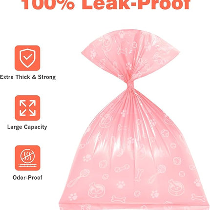 Dog Poop Bags Rolls 240 Count: Doggie Bags with Dispenser - Unscented Extra Thick & Leak Proof Doggy Waste