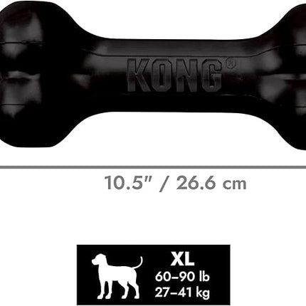 KONG - Extreme Goodie Bone Most Durable Natural Rubber Dog Bone for Power Chewers - Black - for Extra Large Dogs
