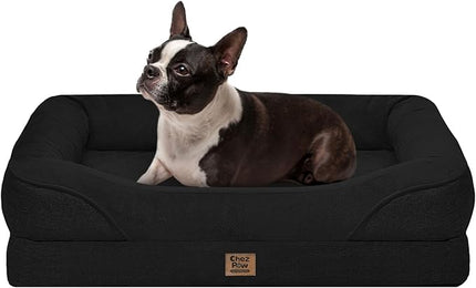Dog Bed for Medium Large Size Dogs - Memory Foam Soft Pet Couch Sofa with Removable Cover Waterproof Bolster