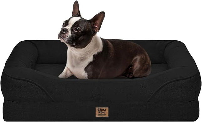 Dog Bed for Medium Large Size Dogs - Memory Foam Soft Pet Couch Sofa with Removable Cover Waterproof Bolster