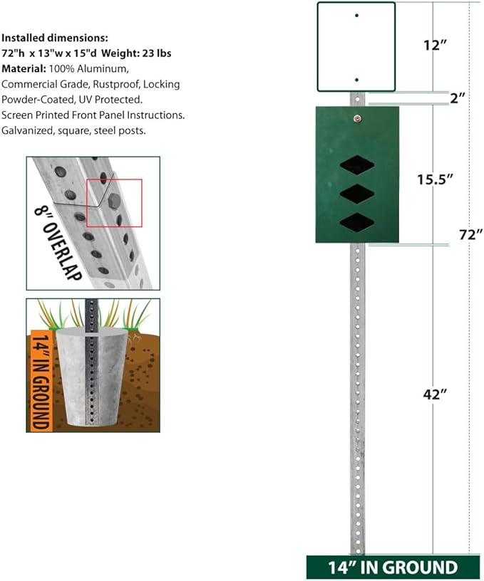 Dispense-Art™ Collection Cartoon Dogs - Custom UV Printed Design on Rust-Proof Aluminum 7' Dog Waste Station with 400 Dog Waste roll Bags - Over 500k Stations Sold in US