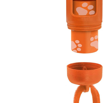 Best Pet Supplies Dog Poop Bag Holder Leash Attachment with 30 Bags, Reusable Dispenser for Travel, Walking, Park, and Outdoor Use, Durable with Clip-On - Orange, Pack of 2