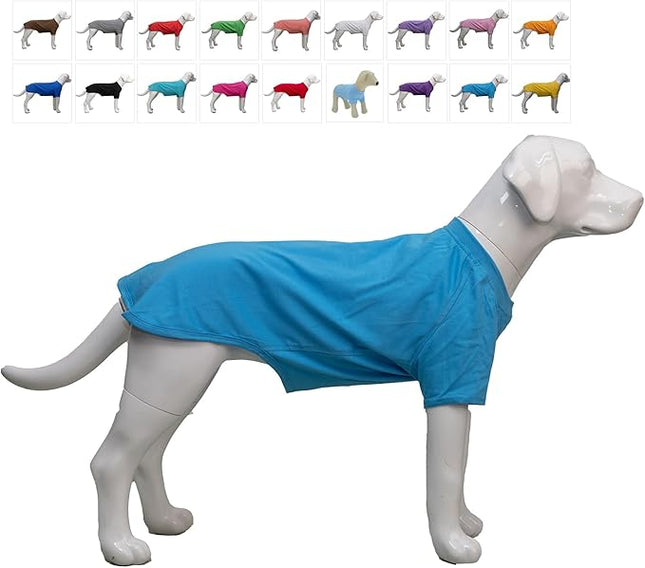Lovelonglong Bulldog Clothes Dog Clothing Blank T-Shirt Tee Shirts for French Bulldog English Bulldog American Pit Bull Pugs 100% Cotton Skin Care Lake-Blue B-L