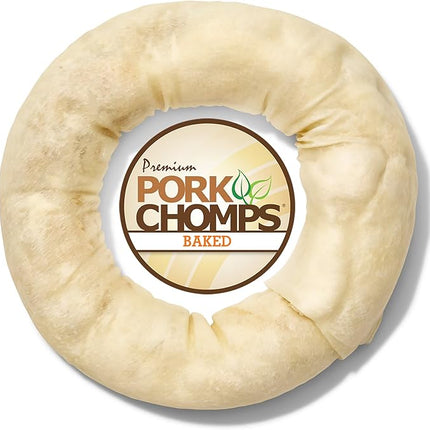 Pork Chomps Baked Pork Skin Dog Chew, 6-inch Bagel, 1 Count