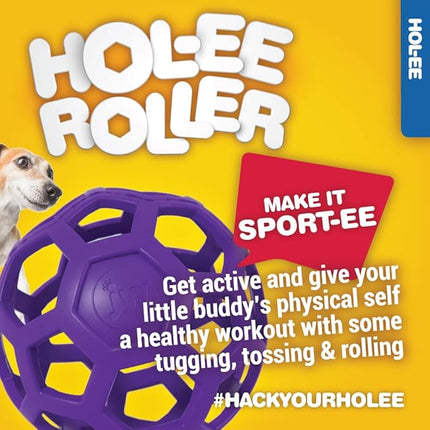 JW Pet Hol-ee Roller Dog Toy Puzzle Ball, Natural Rubber, Medium (4.5 Inch Diameter), Colors May Vary