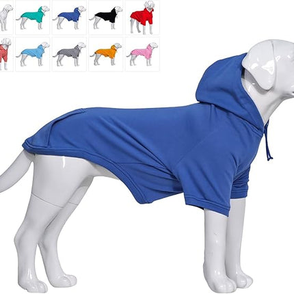 Lovelonglong Blank Basic Hoodie Sweatshirt for Dogs 100% Cotton Fits Small Medium Dachshund Large Dog Royle Blue XS